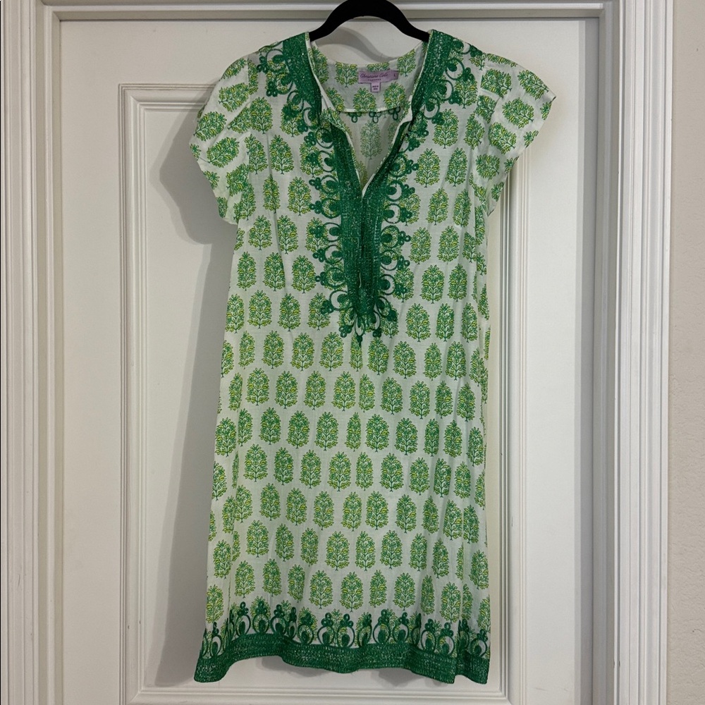 Calypso St. Barth Green and White Dress